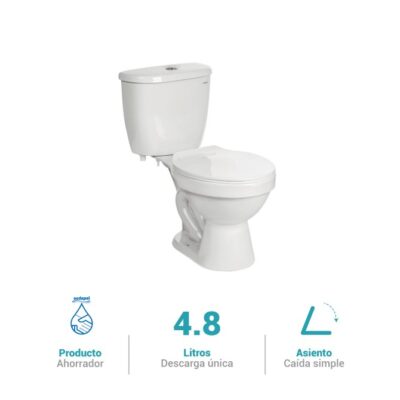 INODORO (TAZA Y TANQUE) BLANCO BOTON ARUBA ITALGRIF