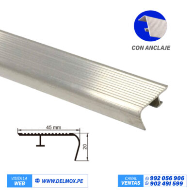 CANTONERA ALUMINIO C/ ANCLAJE 2″ NORMAL X 6MTS