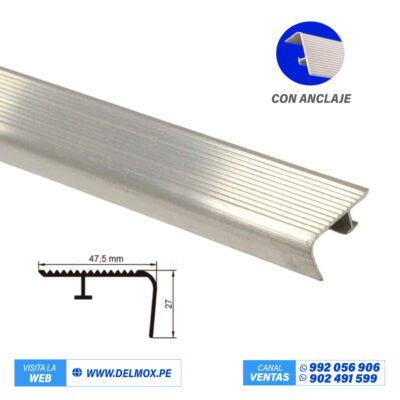 CANTONERA ALUMINIO C/ ANCLAJE 2″ PESADA X 6MTS