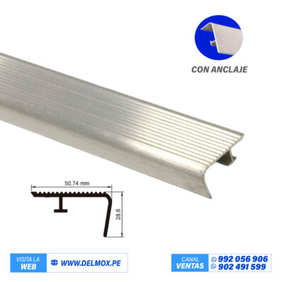 CANTONERA ALUMINIO C/ ANCLAJE 2″ PESADA X 6MTS