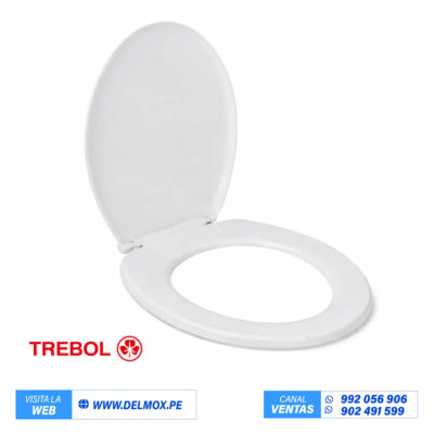 ASIENTO PARA INODORO BLANCO LIVIANO TREBOL