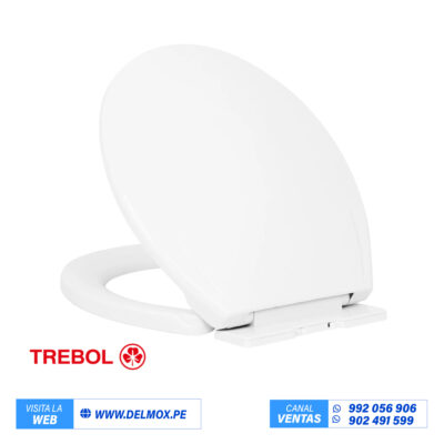 ASIENTO PARA INODORO BLANCO CAIDA LENTA HP110 TREBOL 610005320