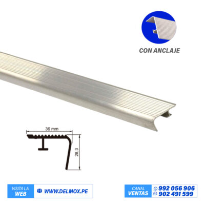 CANTONERA ALUMINIO C/ ANCLAJE 1 1/2″ SUPERPESADA X 6MTS